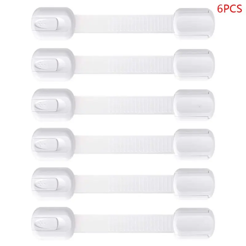 

6Pcs Baby Safety Fridge Drawer Cupboard Cabinet Protection Strap Lock Children Security Protector 3M Adhesive No Drilling