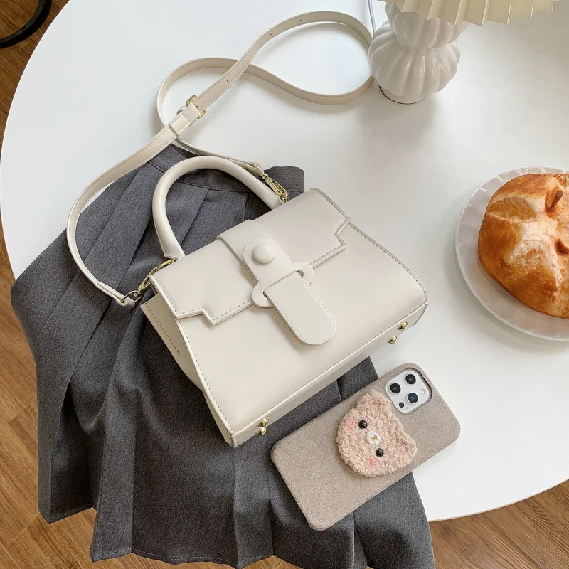 

Luxury Women Handbag High Quality Pu Leather Tote Bags Small Flap Shoulder Bag Top Handle Bag Lady White Crossbody Messenger Bag