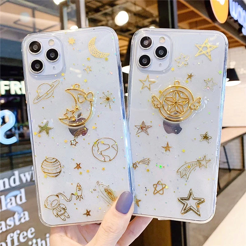 Роскошный блестящий чехол для телефона с золотой фольгой iPhone 11 Pro Max X XR XS 6 7 8 Plus