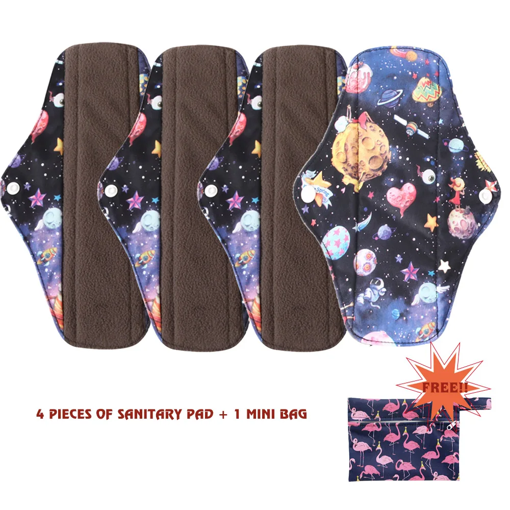 4 шт./комплект женские гигиенические прокладки из бамбукового хлопка | Красота и