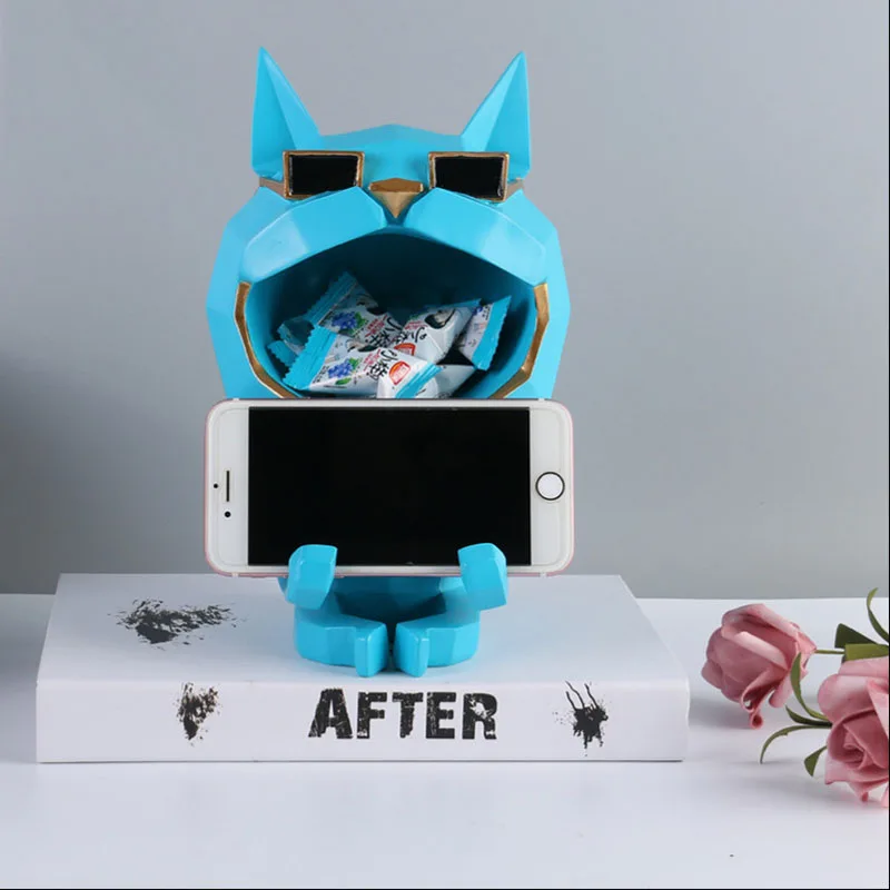 Billig Harz Nordic Statue Cool Big Mund Katze Lebensmittel Süßigkeiten Schlüssel Lagerung Box Telefon Halter Skulptur Handwerk Ornamente Wohnzimmer Decor