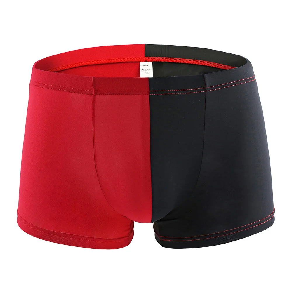 Fashion Patchwork Briefs Men Ultra-thin Breathable Boxer Seamless Underwear Color Matching |