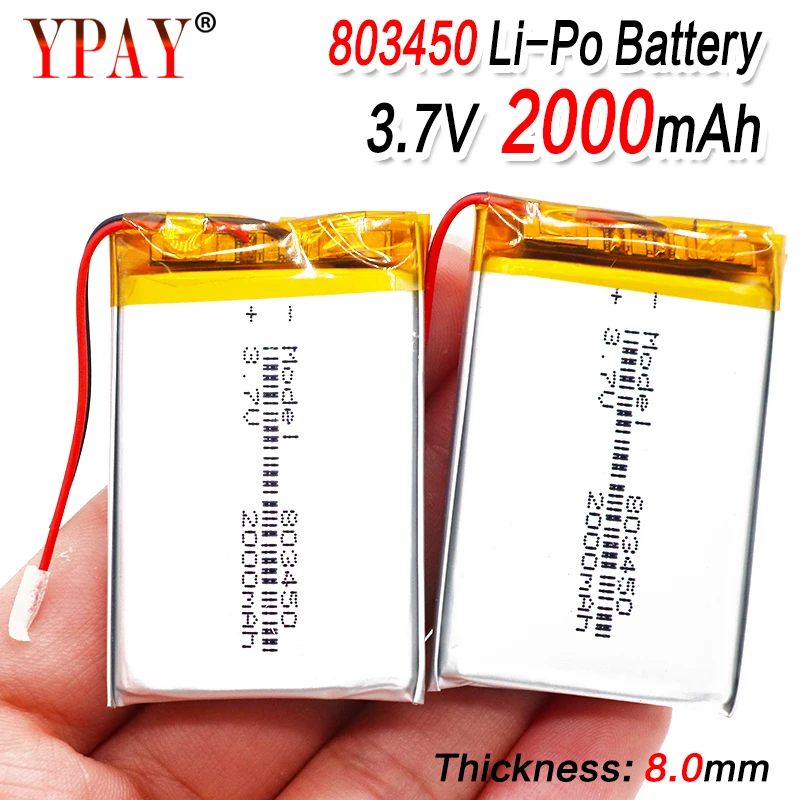 1/2/4 штук Новинка высокого Ёмкость 2000 мА/ч литий ионный полимерный Дополнительный