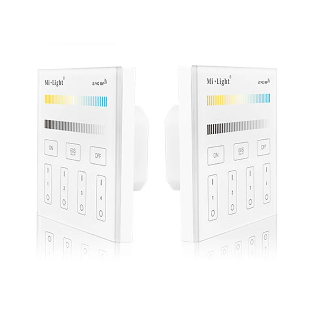 

Milight T2 2.4Gz 4-Zone CCTAdjust Smart Led Touch Panel Remote Controller AC110-240V Color Temperature Led Dimmer for CCT Lights