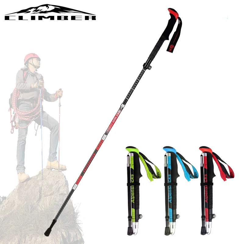 

【New store 】 Folding Trekking Poles Carbon Fiber Ultralight Quick Lock Walking Stick Hiking Running Nordic Walking Pole