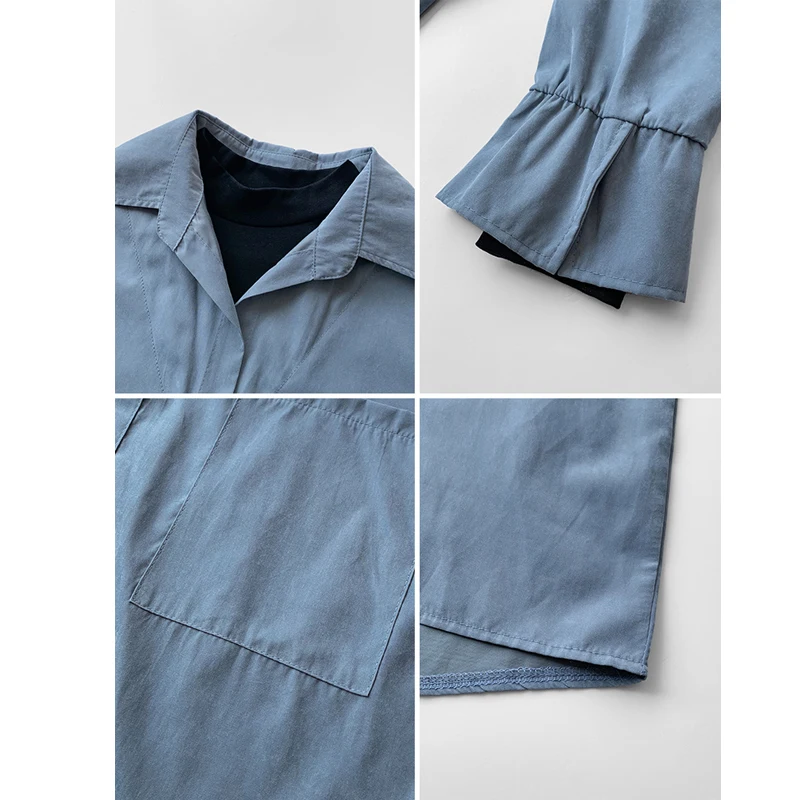 

New Long Sleeve Chiffon Blouse Women Tops Solid Streetwear Plus Size Pullover Shirt Women Loose Clothes Blusas Mujer 7935 50