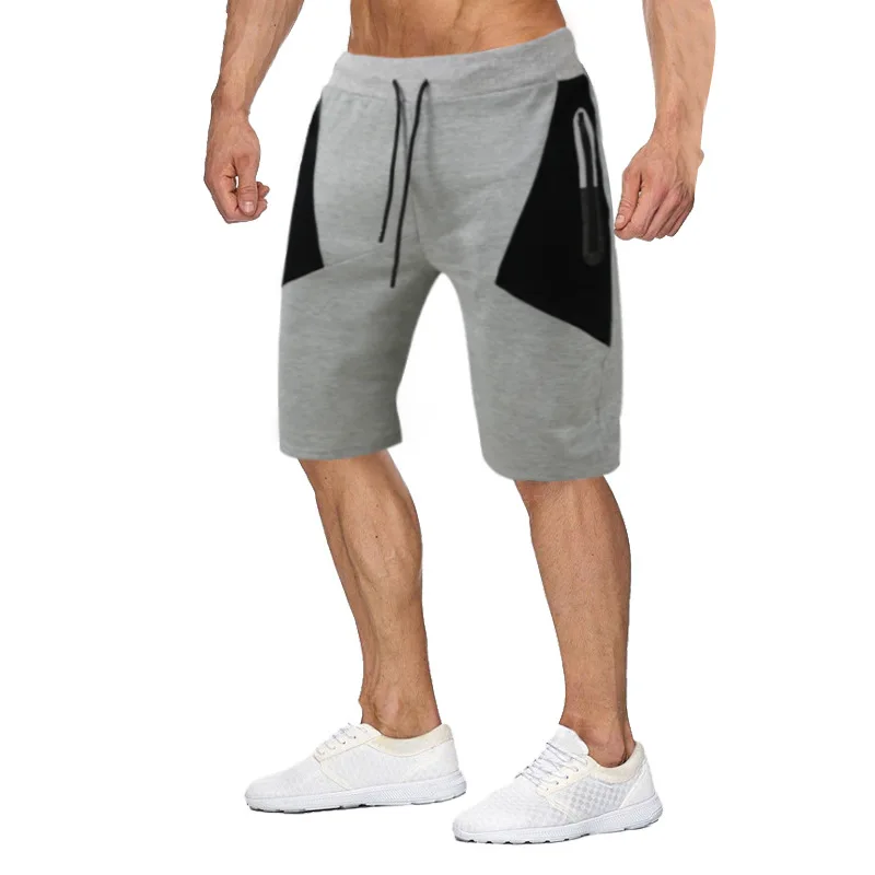 

Gym Fitness Bodybuilding Training Running Shorts Men Zipper Design Stitching Sports Joggers Shorts Sweatpants Men Shorts Pants
