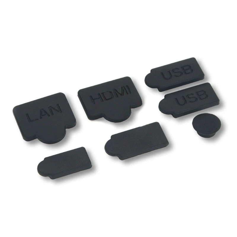 

7pcs Silicone Dust Plugs Set USB Interface Anti-dust Cover Dustproof Plugs HDMI-compatible for PS5 Game Console Accessories
