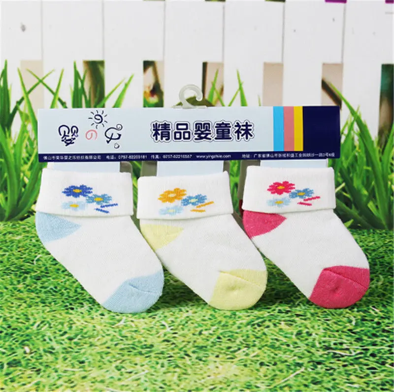 Brand New Fashion 3 Pairs Baby Boy Girl Cotton Floral Socks Toddler Kids Soft Sock Popular for 0-1 Years | Детская одежда и обувь