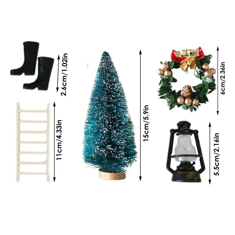 1 Набор рождественских аксессуаров для кукольного домика венок сделай сам