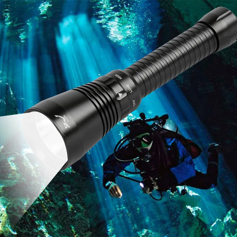 Hot Sale Powerful P70 Scuba Diving Flashlight 26650 Rechargeable Underwater Work Fishing Latern Outdoor Camping Torch 10