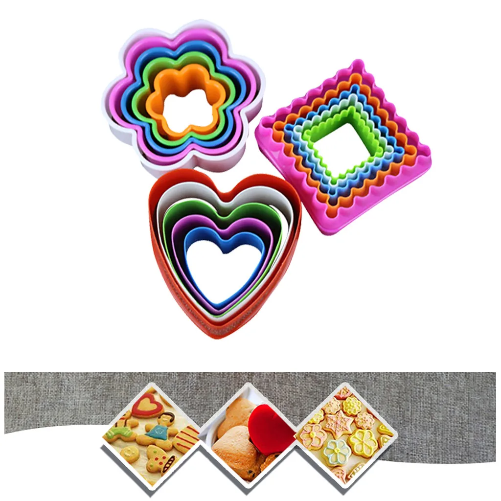 5 шт Сердце печенье резак формы пластиковая лепешка Плунжер для печенья