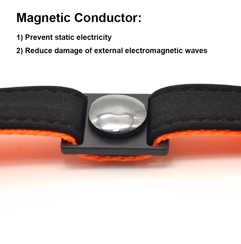 Ошейники для собак с магнитным проводом нейлоновые оранжевые светоотражающие