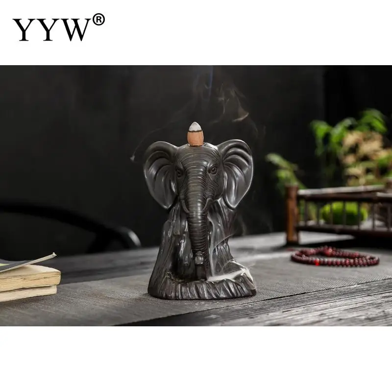 

Ganesha Backflow Incense Burner Waterfall Incense Burner Holder Ceramic Ganesha Decoration Censer Incense Waterfall Burner