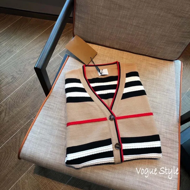 

New striped knitted cashmere cardigan top, mommy and daughter matching clothes