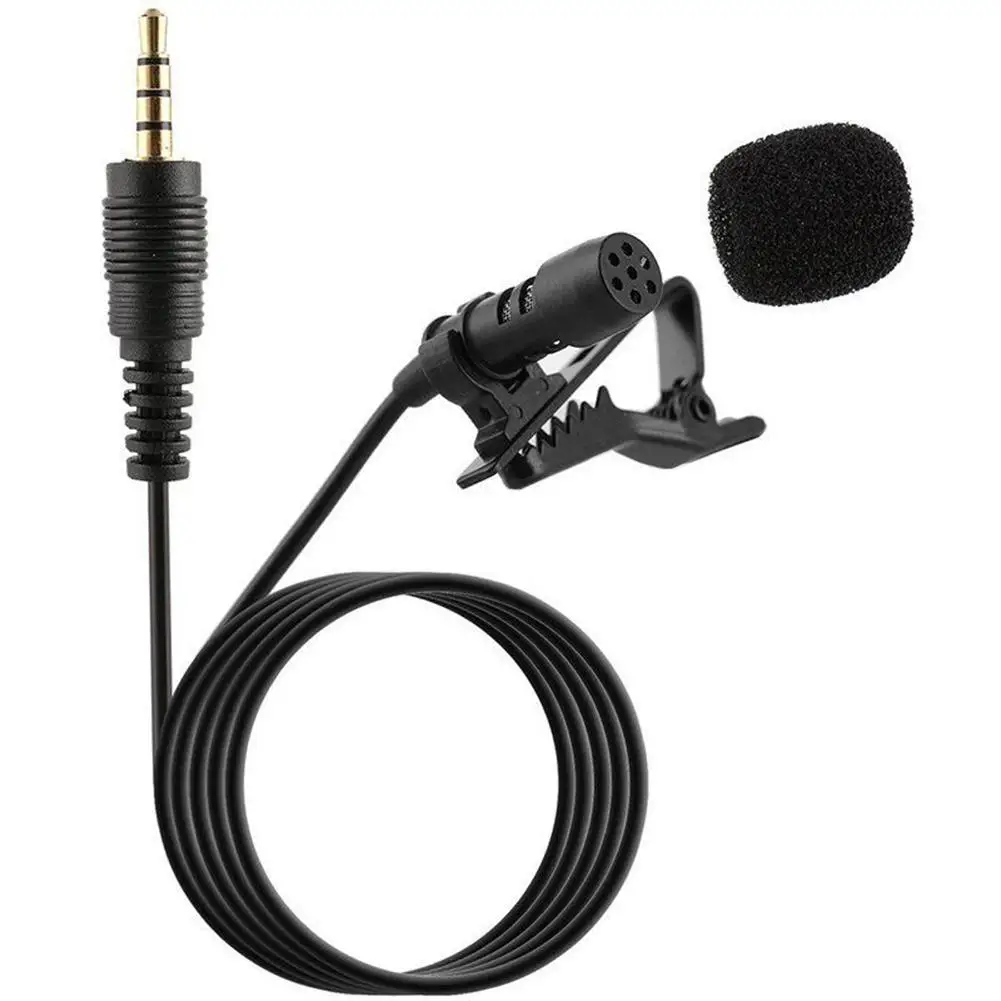 

3.5mm Portable Clip Lapel Microphone Hands Free Wired Condenser Clear Sound Mini Lavalier Mic Mobile Phone Computer Singing Mic