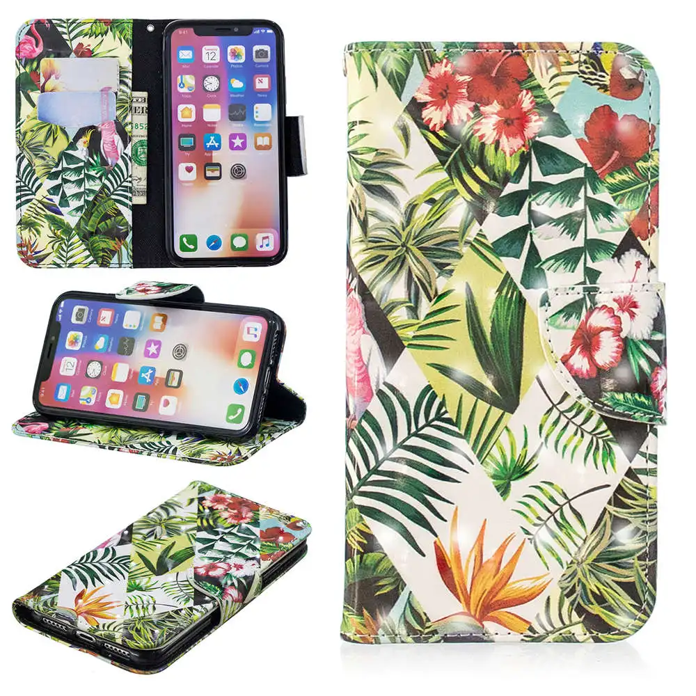 3D чехол-книжка для iphone XS 11 Pro Max, кожаный чехол-книжка для iphone XS Max XR X 7 8 6 6S Plus, чехол для телефона с отделением для карт - Цвет: 2