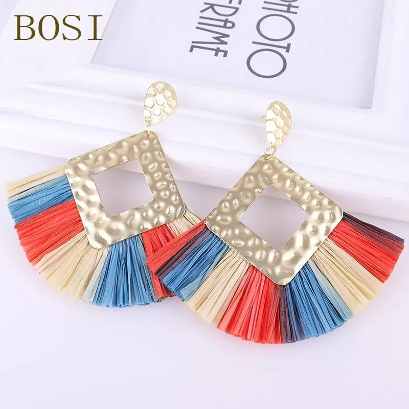 Женские богемные серьги с кисточками роскошные брендовые висячие ювелирные