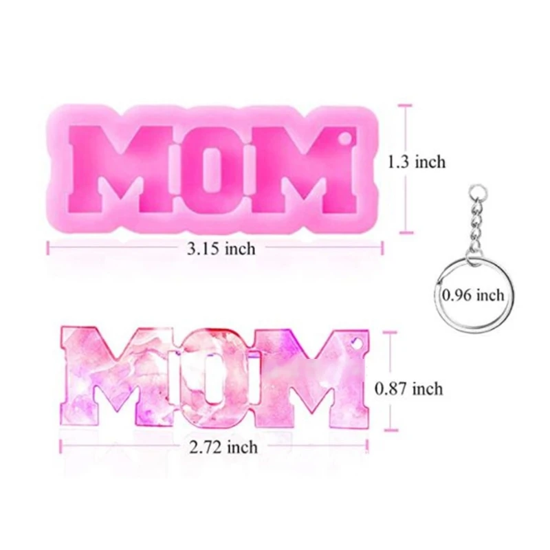 

T5UF 4 Pieces of MOM Shape Decoration Silicone Molds Doctor Hat Resin Keychain Mold
