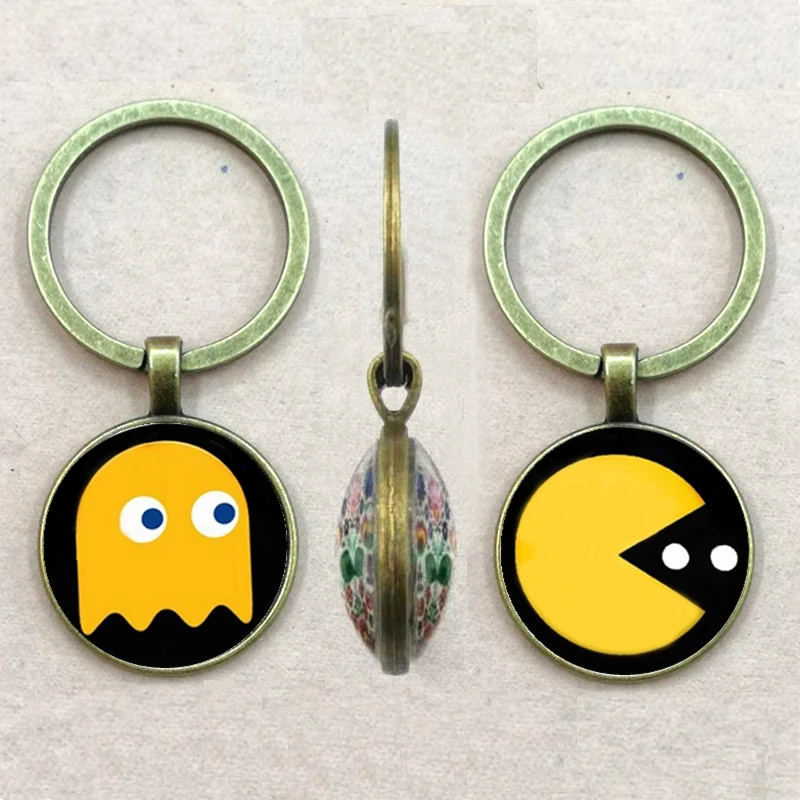 Новый модный брелок Pacman двусторонний стеклянный Ювелирное Украшение | Украшения