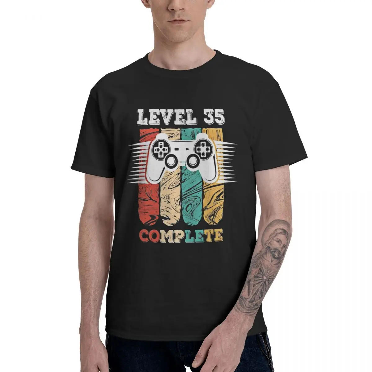 

Level 35 Complete 35th Birthday T Shirt Celebrate 35th Wedding Gift Video Gamer Tee Shirt Crewneck