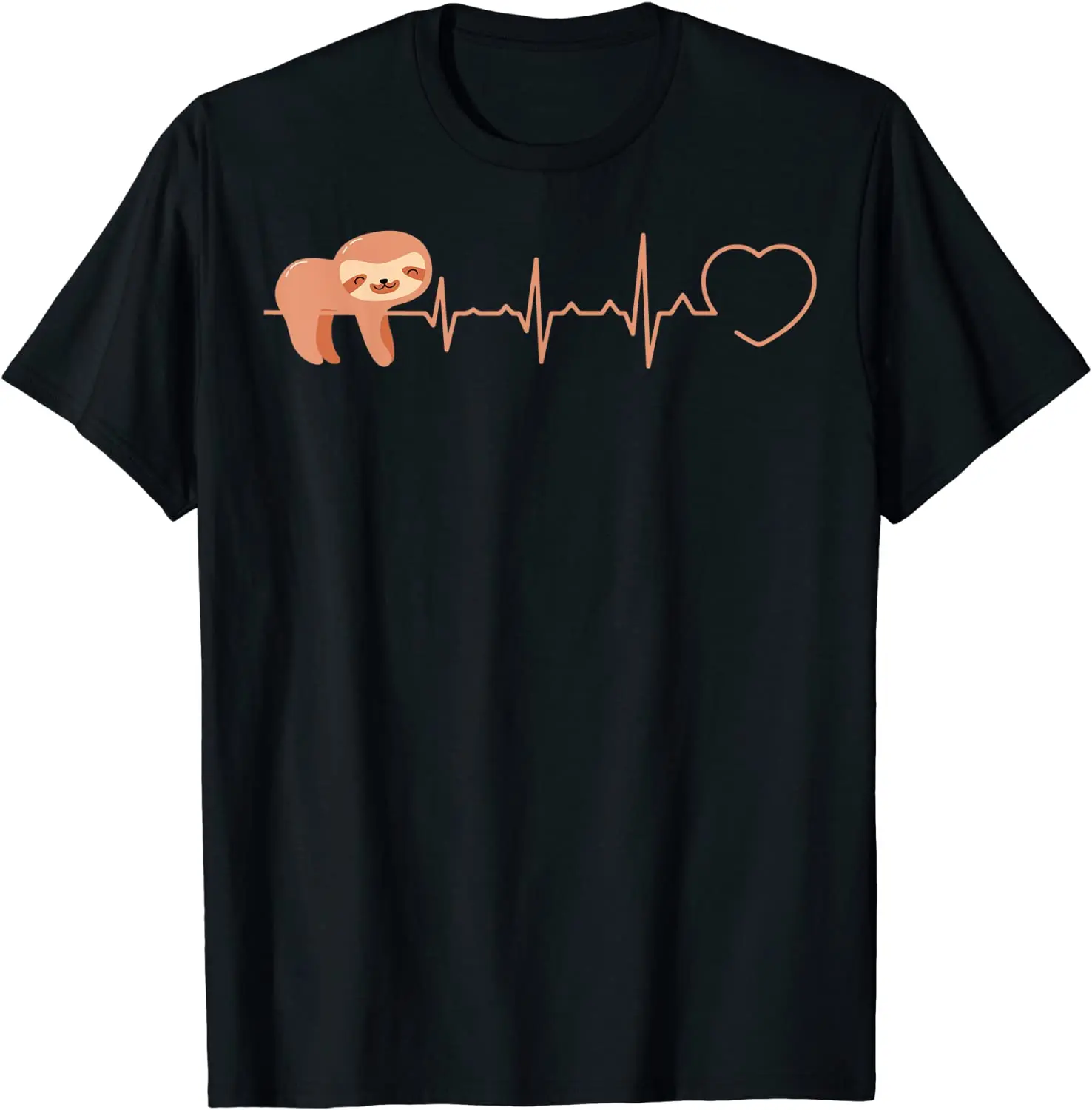 

Slothe with Heart Heartbeat - Funny Sloth T-Shirt Men's T-shirt