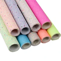 xugar glitter faux leather fabric sheets 129 candy colors synthetic leather diy handmade materials hairbow earrings supplies