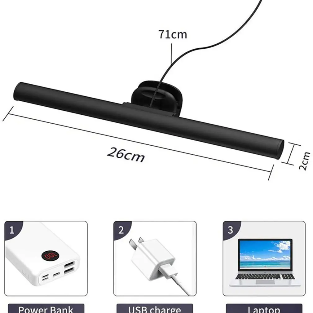 

Computer Screen Hanging Lamp Desk Lamp Clip Reading Lamp Dimming Eye Protection Screen Hanging Lamp USB Notebook Screen Lamp