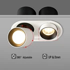 Растягивающийся встраиваемый светильник, светодиодный потолочный светильник с однойдвойной головкой, телескопическая вращающаяся точечная лампа для гостиной, ресторана