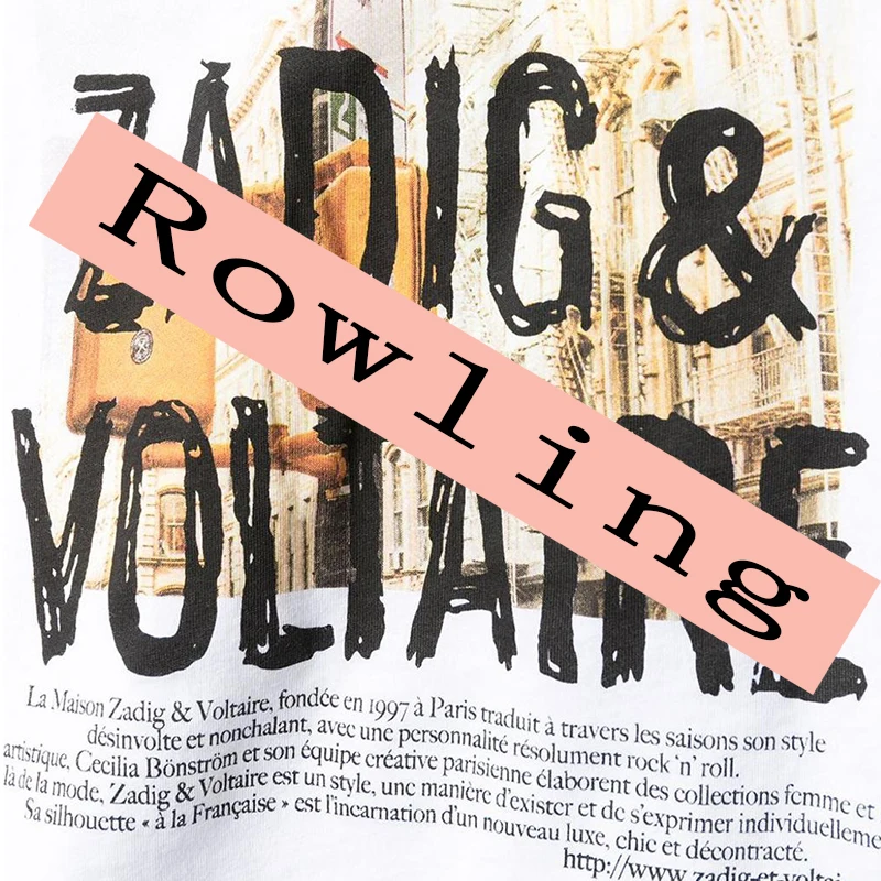 

Rowling White Letter Print Tee Casual T-shirt Logo Graphic Tees Women 100% Cotton Short Sleeve V-Neck Sumemr Tee Tops 2021