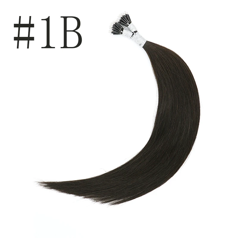 # 1B Sindra 1"-24" remy волосы для наращивания кератин прямые Nano Link человеческие волосы 50 шт. 100 шт - Цвет: # 1B