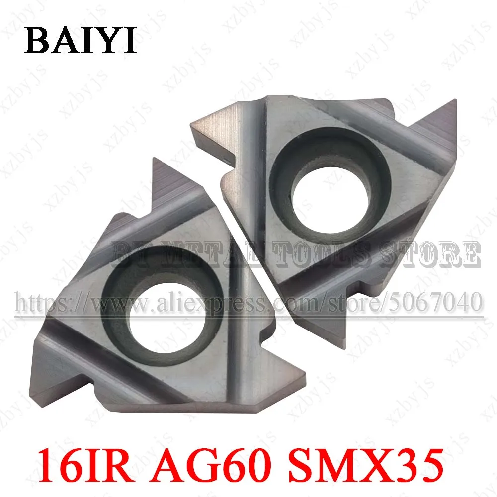 

10pcs 16IR AG60 SMX35 thread inserts internal external thread turning Lathe Cutter Tools CNC Carbide blade for stainless steel