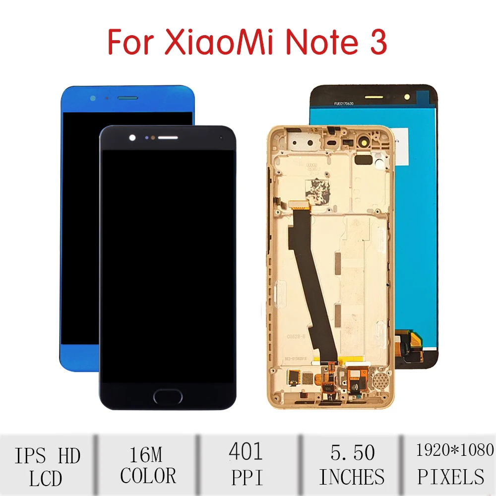 5.5”ORIGINAL For XIAOMI MI Note 3 LCD Touch Screen Digitizer Assembly Xiaomi Mi Display with Frame Replacement MCE8 | Мобильные