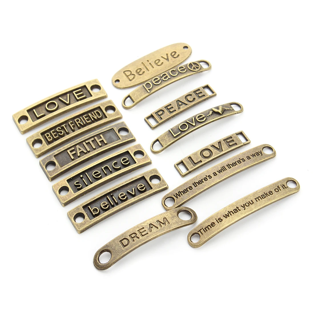 

20pcs Antique Bronze Color Believe Hope Dream Letters Necklaces Bracelets Connectors Charms Pendants DIY Jewelry Findings F2675