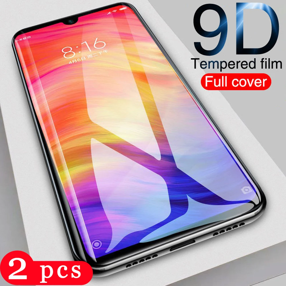 

2Pcs cover for xiaomi redmi note 9s 8 8t 7 6 pro tempered glass phone screen protector redmi 8A 7A 6A protective film smartphone