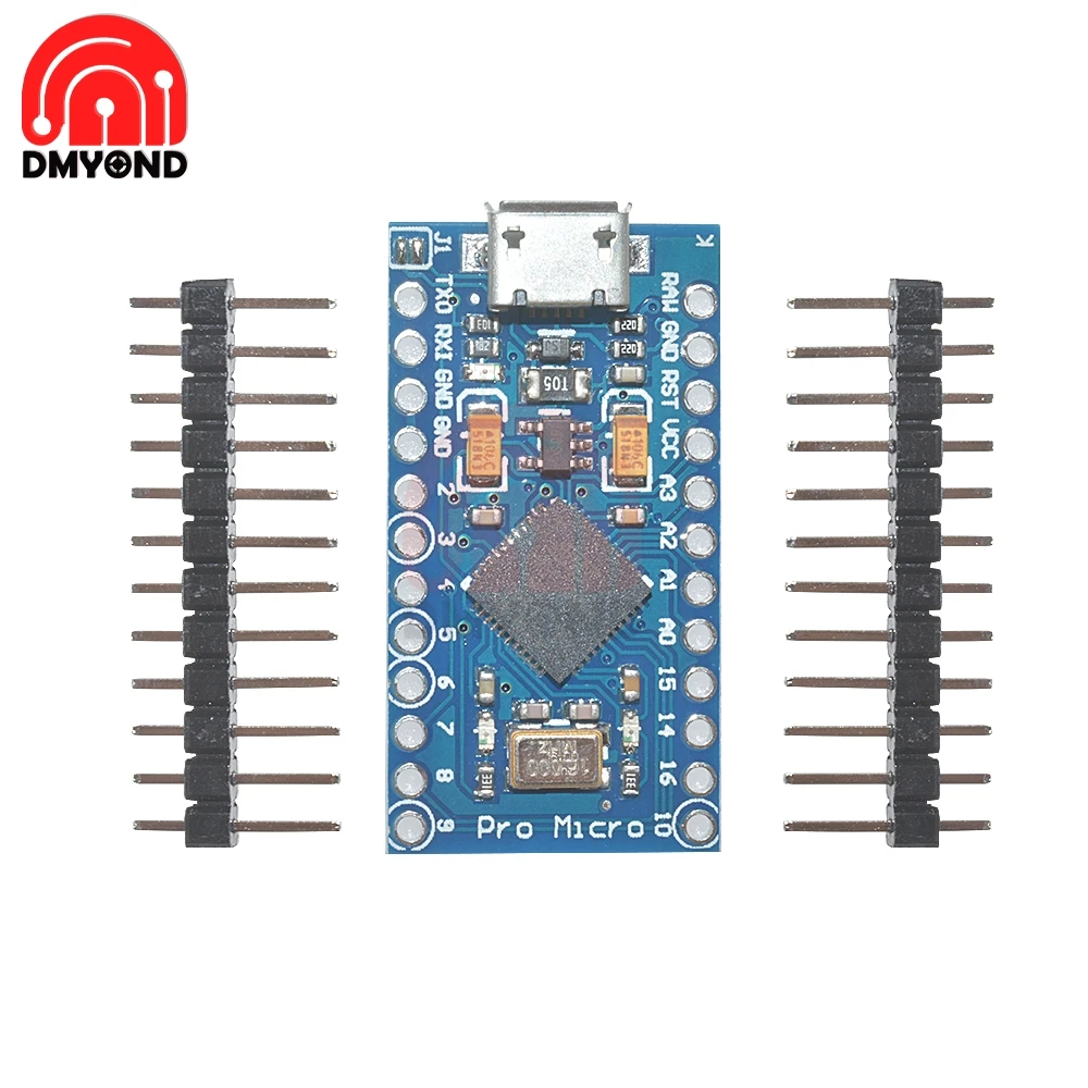 Макетная плата Pro Micro ATMEGA32U4 5 в 16 МГц материнская на замену ATmega328 с 2-рядным