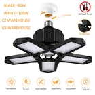 Светодиодный светильник для гаража с пятью листьями, складной потолочный светильник для гаража, комнатный и уличный деформационный светильник для высоких промышленных помещений