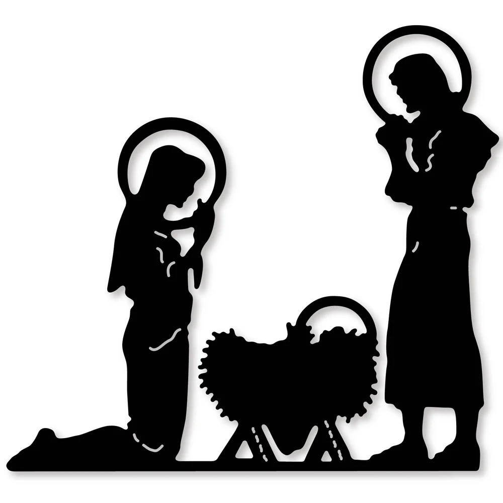 Estel Jesus Birth металлический прорезной трафарет для окраски изготовления карт Новое