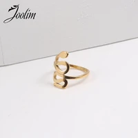 joolim high end 18k gold pvd no fade simple snake shape rings for women stainless steel jewelry wholesale