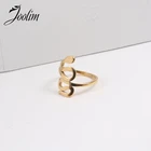Joolim высококачественные 18K золотые PVD не выцветающие простые кольца в форме змеи для женщин ювелирные изделия из нержавеющей стали оптом