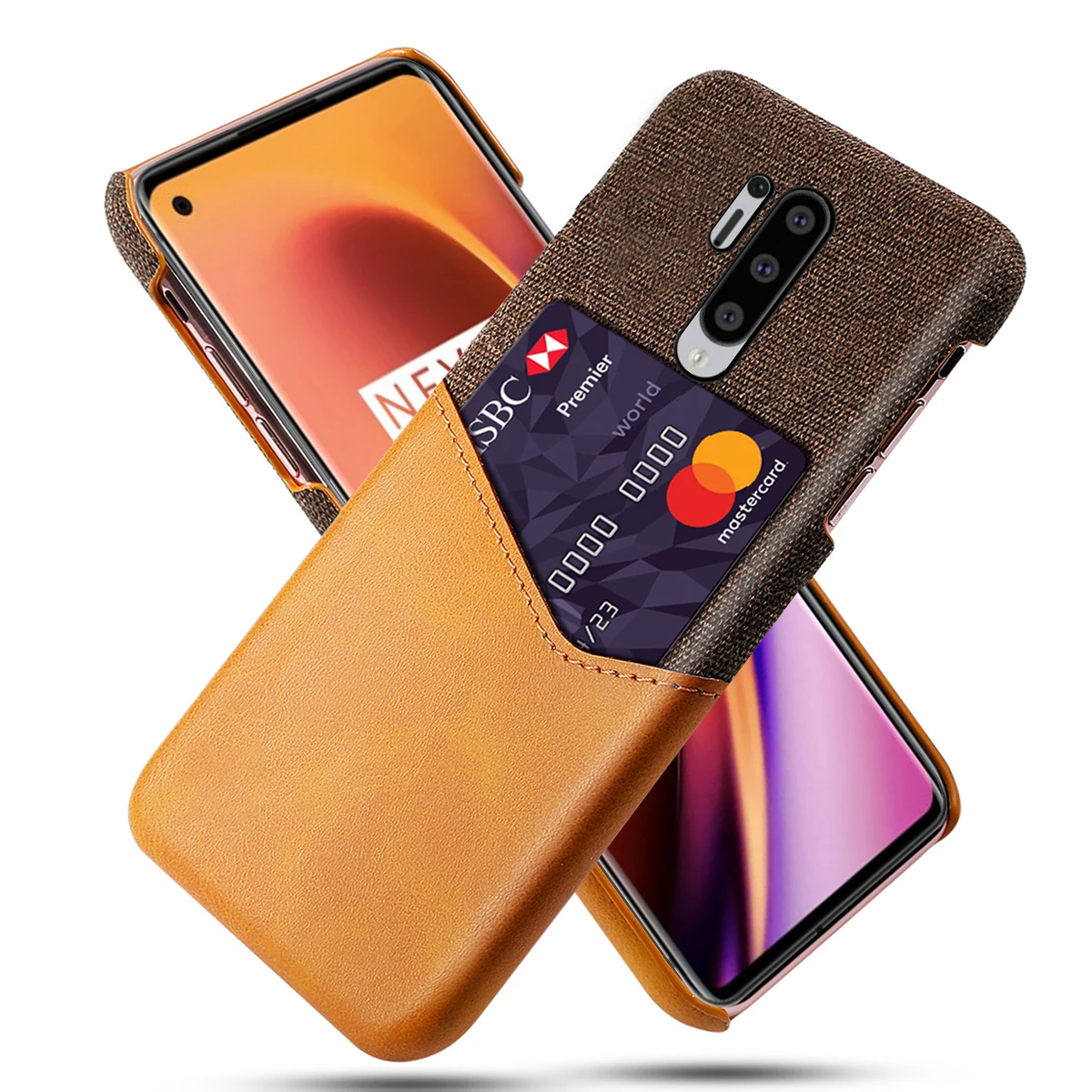 Фото Чехол для OnePlus 8 pro из кожи и мягкой ткани в стиле ретро комбинированный Чехол для OnePlus 8 pro из кожи и мягкой ткани в стиле ретро комбинированный