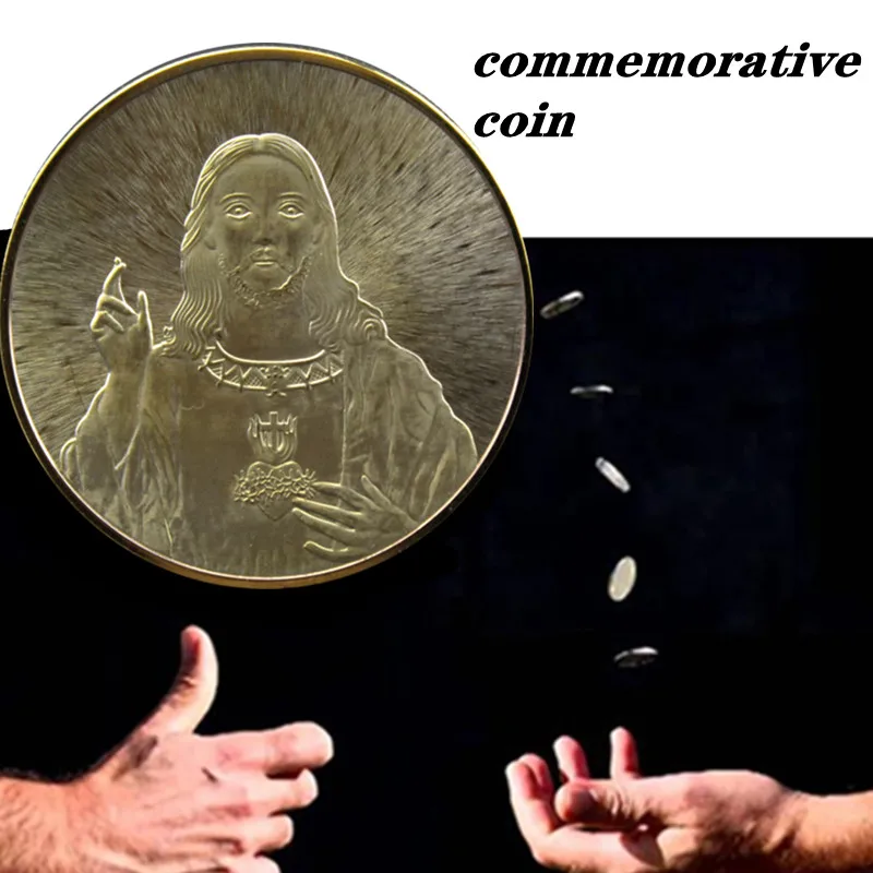 

Jesus Christ Religion Art Collectibles Crafts Gold Memorial Souvenir Christian Commemorative Coin Coins Collection