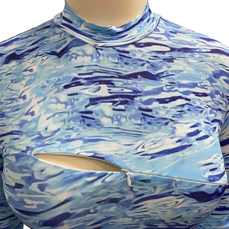 

Women Mini Summer Dress Tie Dye Print Long Sleeve Bodycon Sexy Dress 2020 Elegant Party Outfits Streetwear