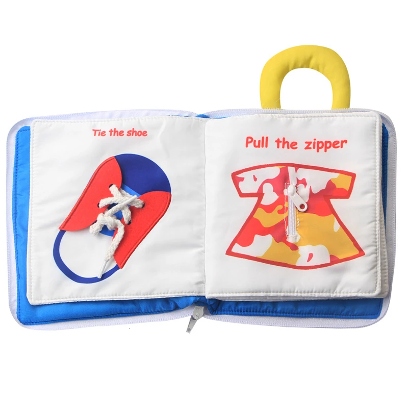 Детская тканевая книга Монтессори игрушки из мягкой ткани для сенсорики