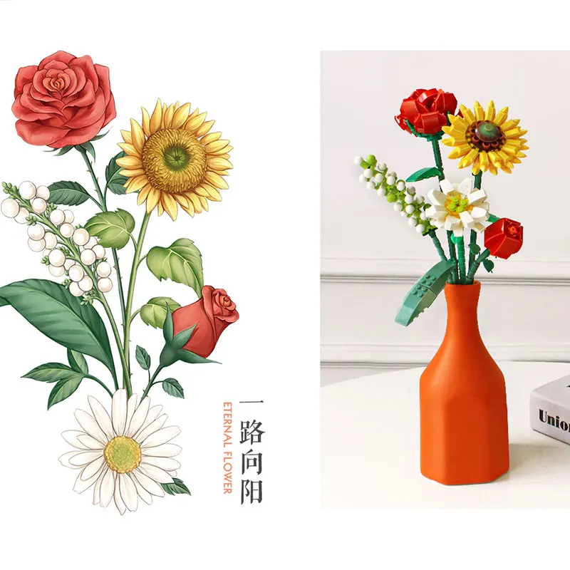 456 шт. + фотообои/Локки 3 стиля вечные Цветы Роза/Лаванда игрушки сделай сам