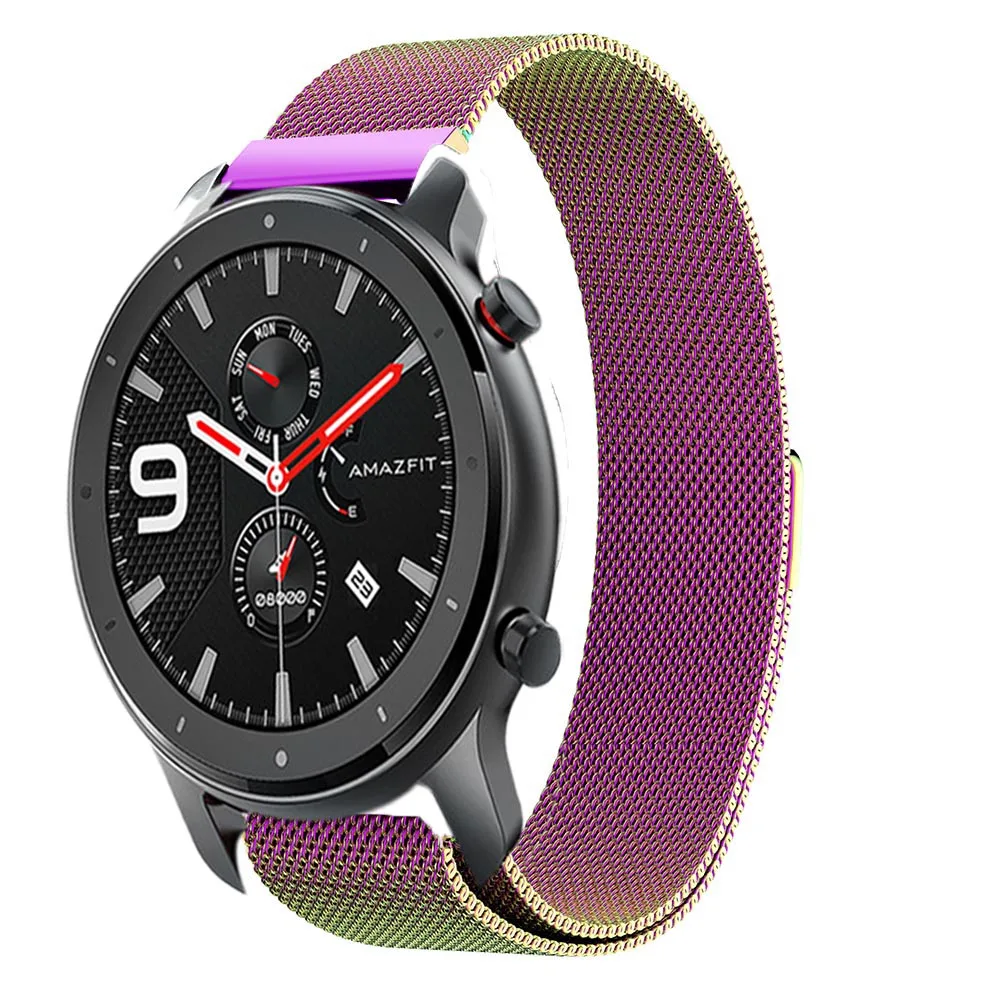 Для Huami Amazfit GTR 47 мм 42 ремешок из нержавеющей стали Магнитная Миланская петля Smartwatch