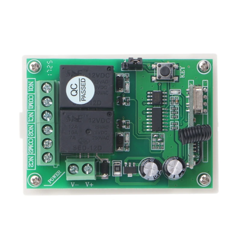 DC12V 2CH RF Беспроводной дистанционного Управление переключатель 2 х кнопочный