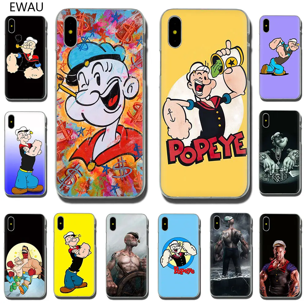 Жесткий чехол для телефона EWAU popeye для iPhone 11 Pro 6 6S Plus 7 8 Plus X XS XR XS Max