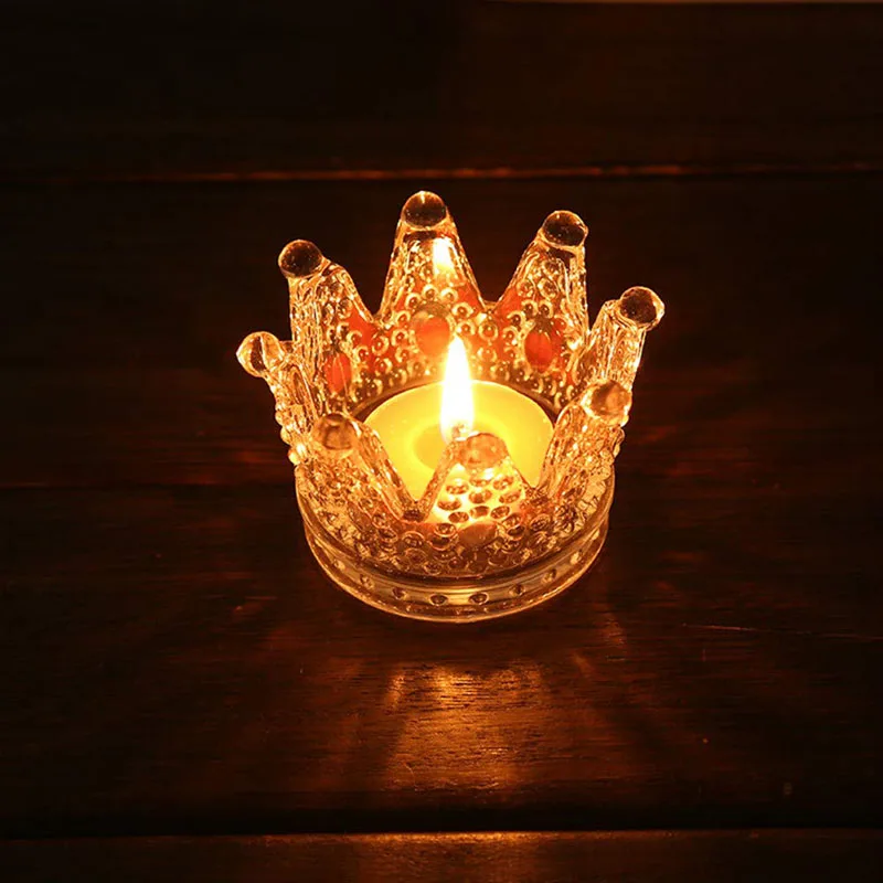 

Crystal Transparent Glass Crown Cigarette Ashtray Candle Holder European StyleOrganizer Ashtray for HomeCar Smoking Accessories