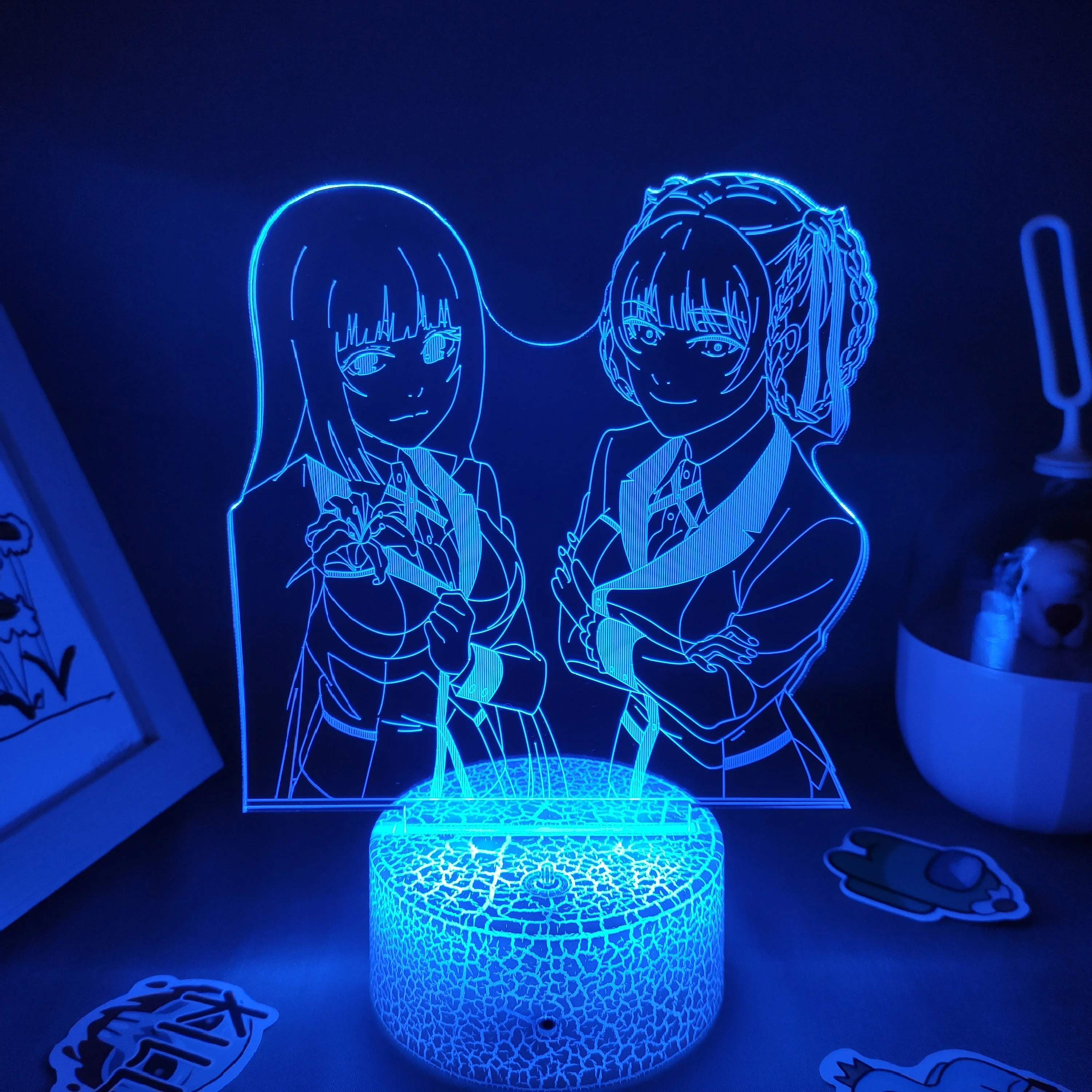 Аниме Kakegurui рисунок меари Saotome Jabami Yumeko 3D светодиодный RGB ночники Прохладный